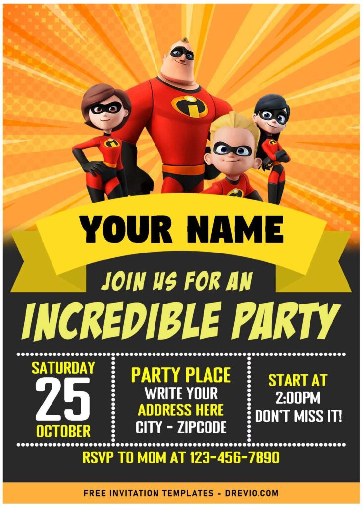 Invitation Template of (Free Editable PDF) Epic The Incredible Birthday Invitation Templates For All Ages 3