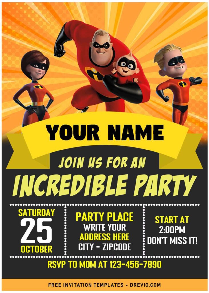 Invitation Template of (Free Editable PDF) Epic The Incredible Birthday Invitation Templates For All Ages 2