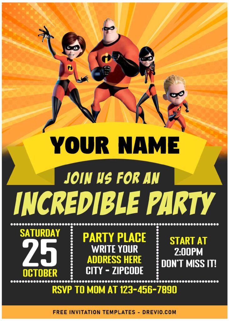 Invitation Template of (Free Editable PDF) Epic The Incredible Birthday Invitation Templates For All Ages 1