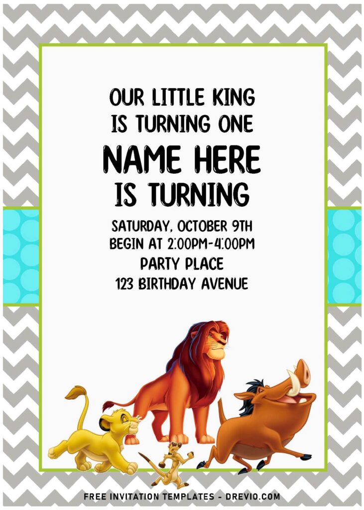 Invitation Template of (Free Editable PDF) Simply Cute Boho Lion King Birthday Invitation Templates 3