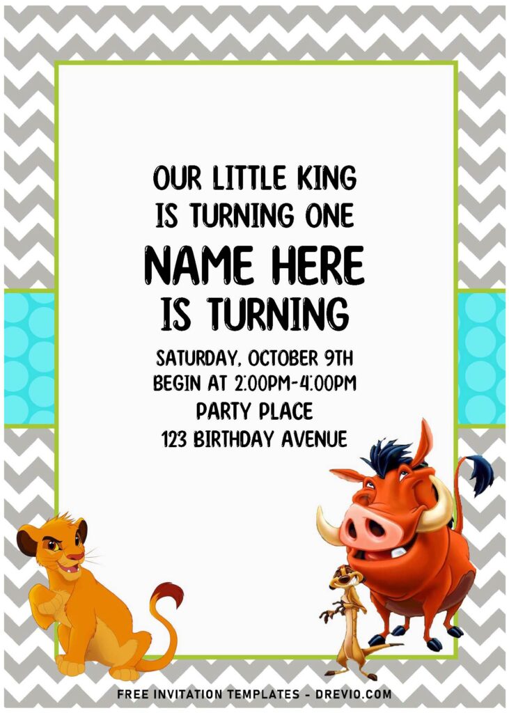 Invitation Template of (Free Editable PDF) Simply Cute Boho Lion King Birthday Invitation Templates 2