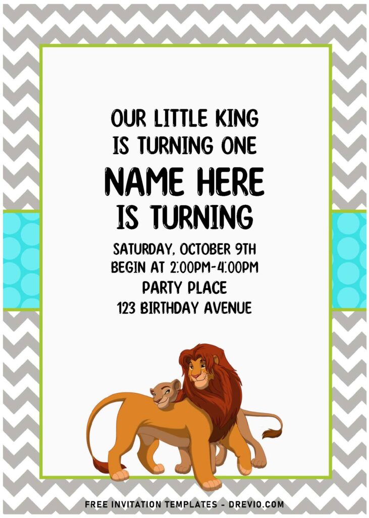 Invitation Template of (Free Editable PDF) Simply Cute Boho Lion King Birthday Invitation Templates 1