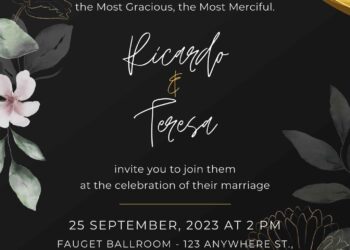 Invitation Template of (Free) 7+ Gold Flow Black Gradient Background Canva Wedding Invitation Templates 12