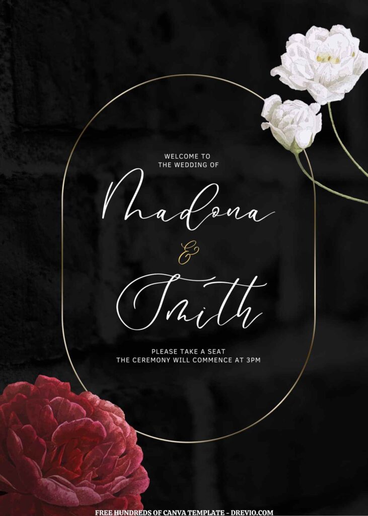 Invitation Template of (Free) 7+ Roses Floral Wall Texture Background Canva Wedding Invitation Templates 1