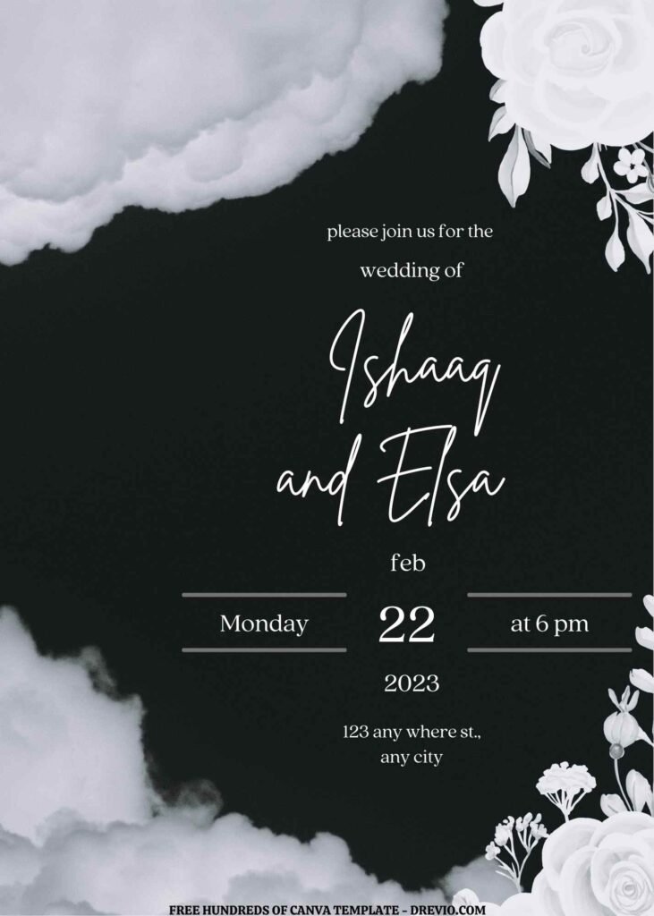 Invitation Template of Free) 11+ Cloud Background White Floral Canva Wedding Invitation Templates 1