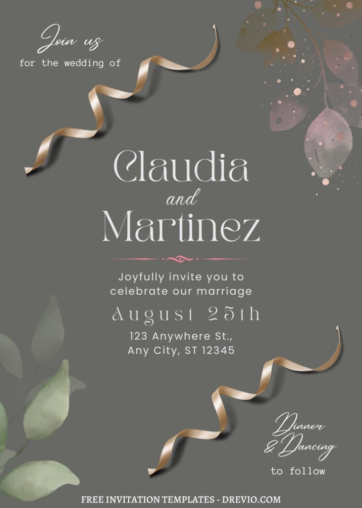 Invitation Template of FREE PRINTABLE - 11+ Garden Estate Canva Wedding Invitation Templates 2