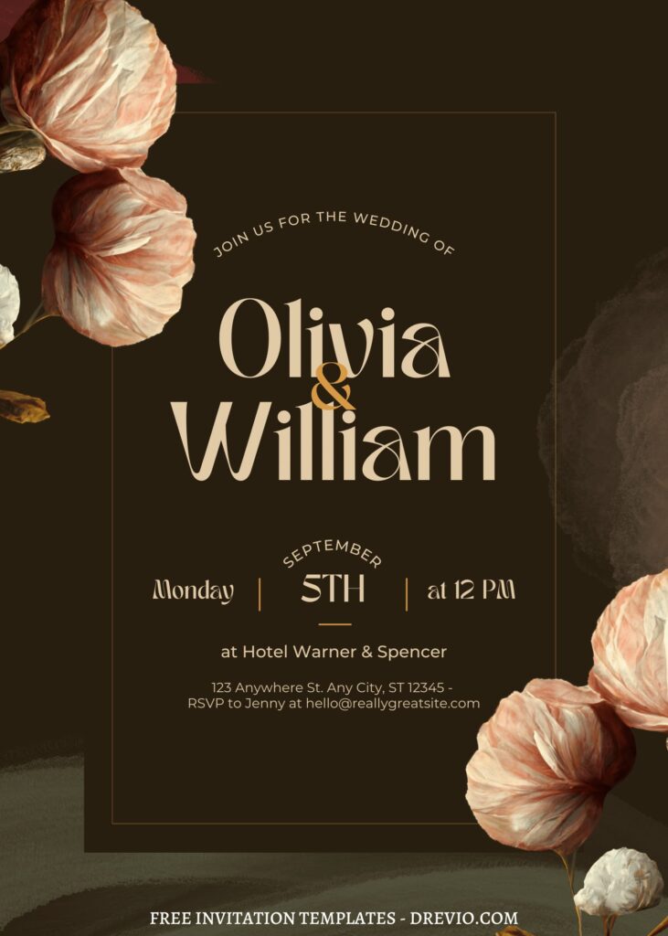(Free) 10+ Ethereal Elegance Canva Wedding Invitation Templates with bulb flowers