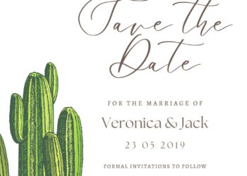 FREE PRINTABLE - 10+ Cute Cactus Canva Wedding Invitation Templates