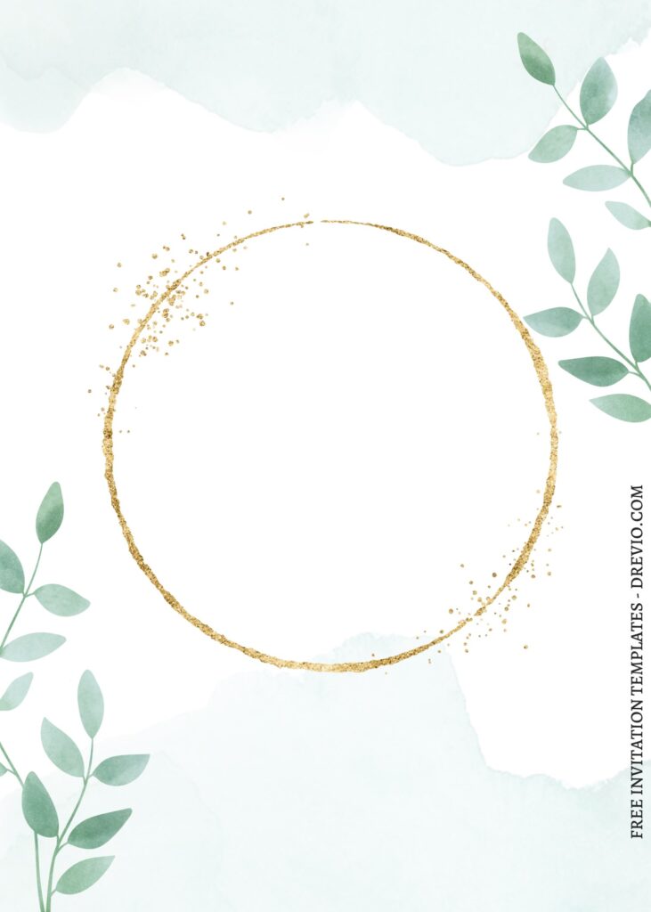 (Free) 10+ Natural Greenery And Gold Canva Birthday Invitation Templates with silver dollar eucalyptus
