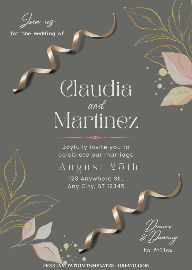 Invitation Template of FREE PRINTABLE - 11+ Garden Estate Canva Wedding Invitation Templates 1