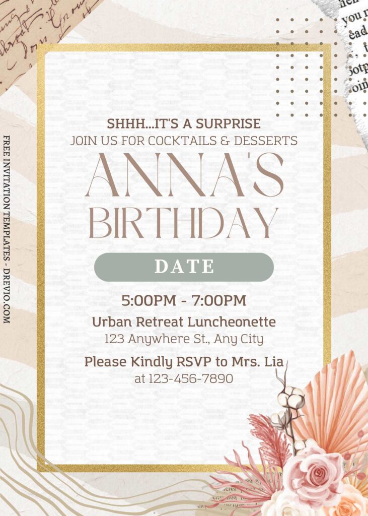(Free) 11+ Natural Rustic Floral Canva Birthday Invitation Templates with 