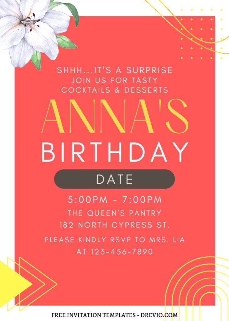 Invitation Template of FREE EDITABLE - 11+ Stargazer Lily Canva Birthday Invitation Templates 11