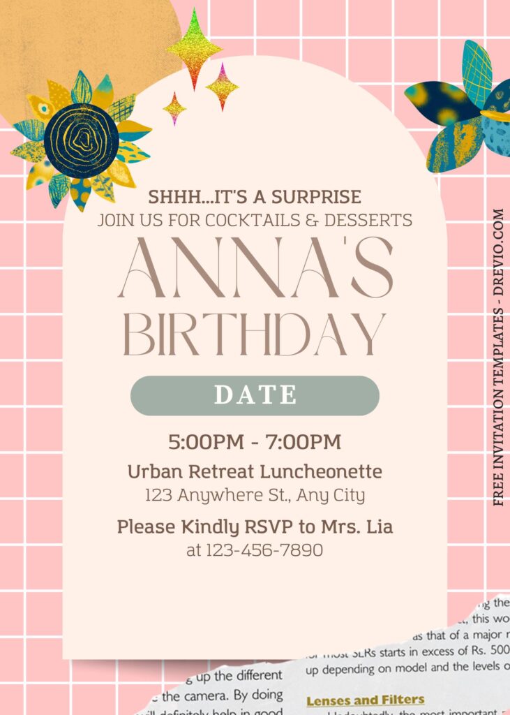 Invitation Template of FREE EDITABLE - 11+ Artsy Checker Floral Canva Invitation Templates 8