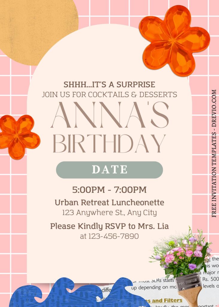 Invitation Template of FREE EDITABLE - 11+ Artsy Checker Floral Canva Invitation Templates 6