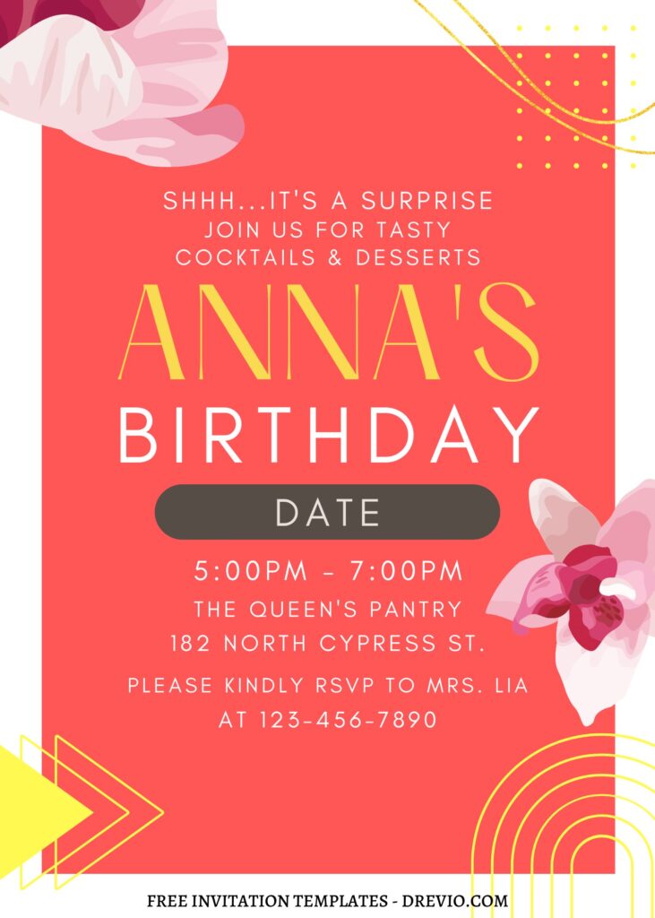 Invitation Template of FREE EDITABLE - 11+ Stargazer Lily Canva Birthday Invitation Templates 7