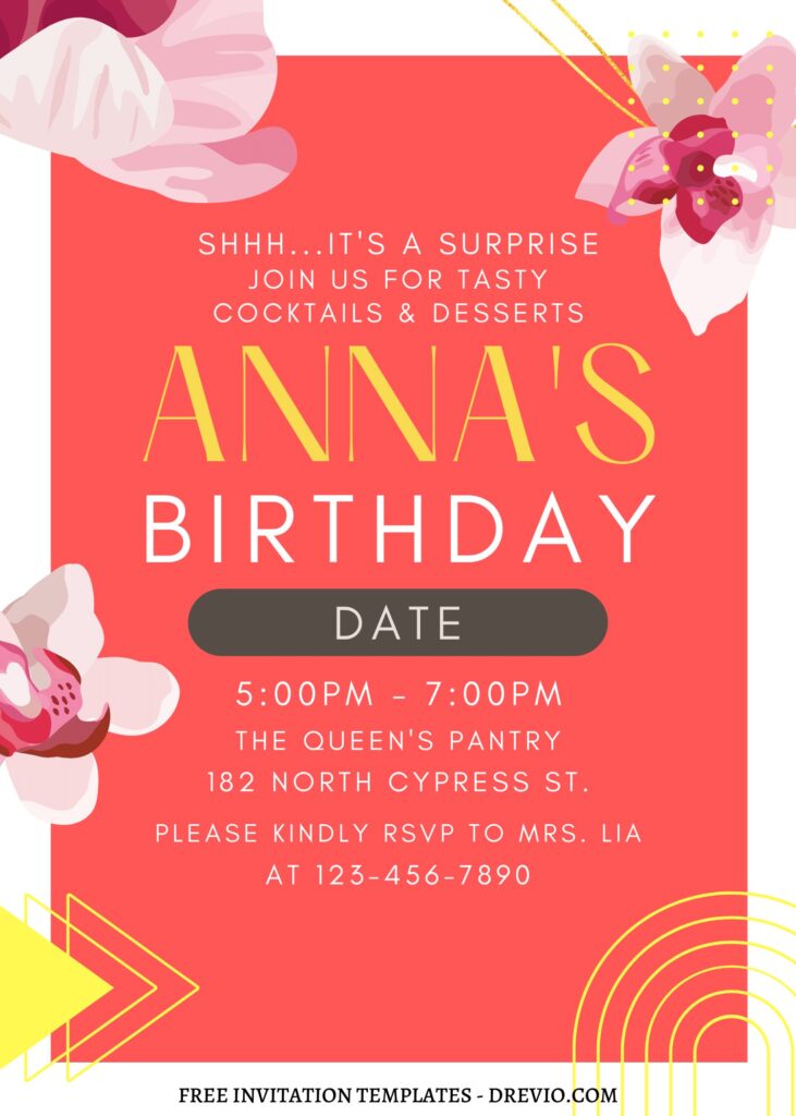 Invitation Template of FREE EDITABLE - 11+ Stargazer Lily Canva Birthday Invitation Templates 6