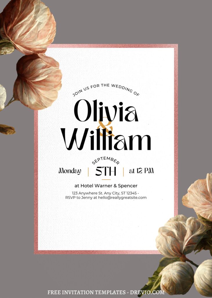 Invitation Template of (Free) 11+ Cascading Spring Flower Canva Wedding Invitation Templates 10