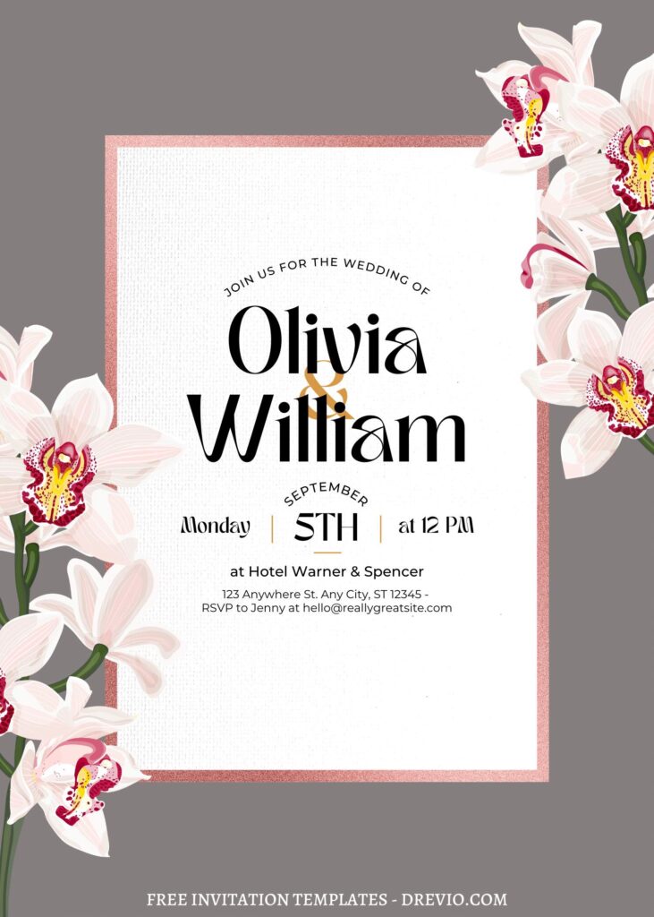 Invitation Template of (Free) 11+ Cascading Spring Flower Canva Wedding Invitation Templates 8