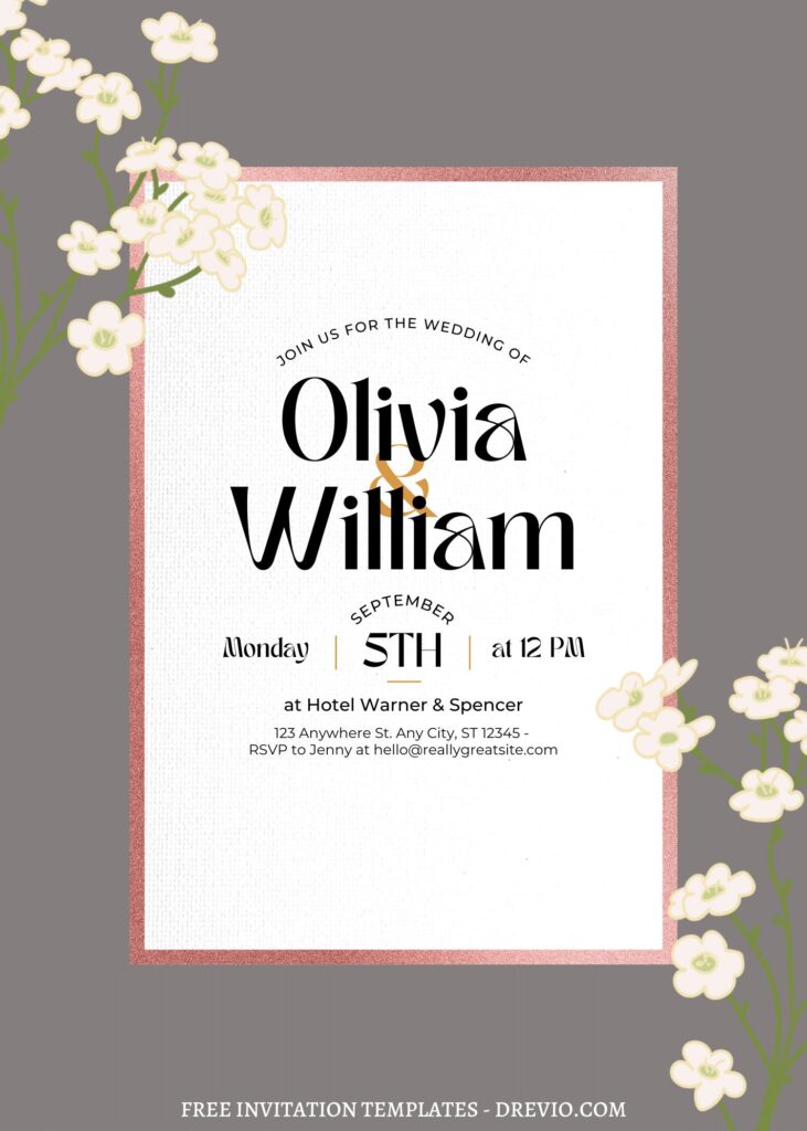 Invitation Template of (Free) 11+ Cascading Spring Flower Canva Wedding Invitation Templates 2