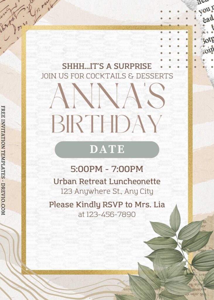 (Free) 11+ Natural Rustic Floral Canva Birthday Invitation Templates with beautiful greenery