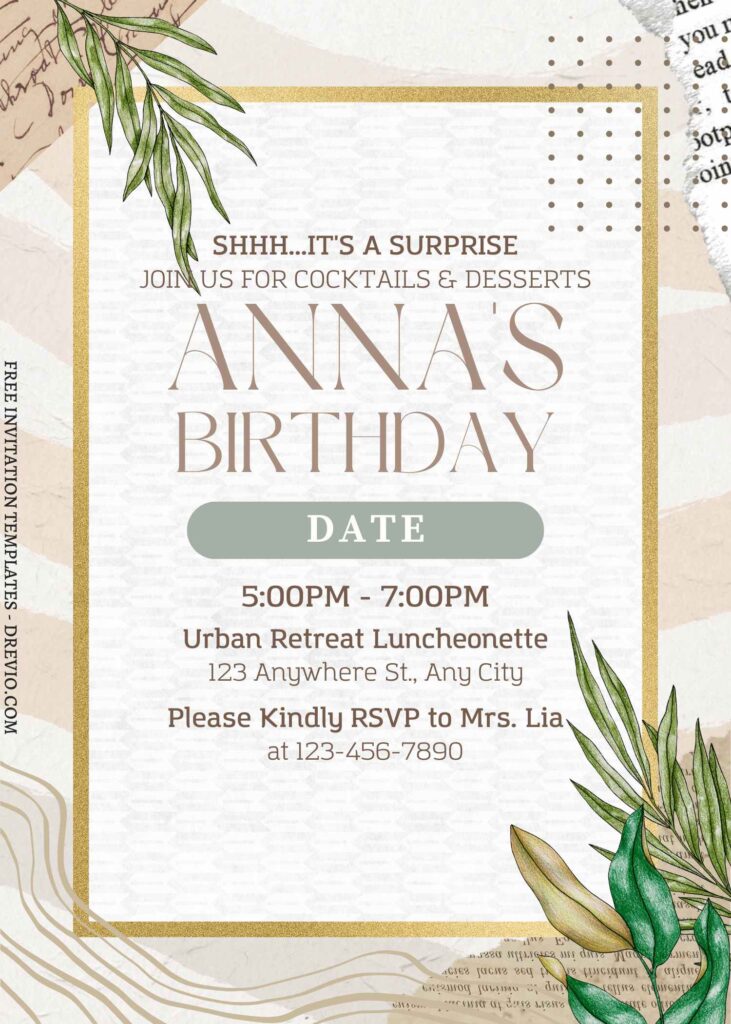 (Free) 11+ Natural Rustic Floral Canva Birthday Invitation Templates with earth tone design