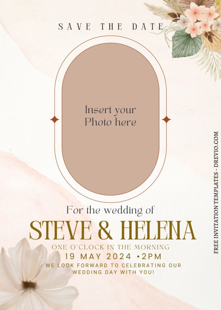 8+ Earth Tone Floral Invitation Templates with elegant watercolor earthy toned background