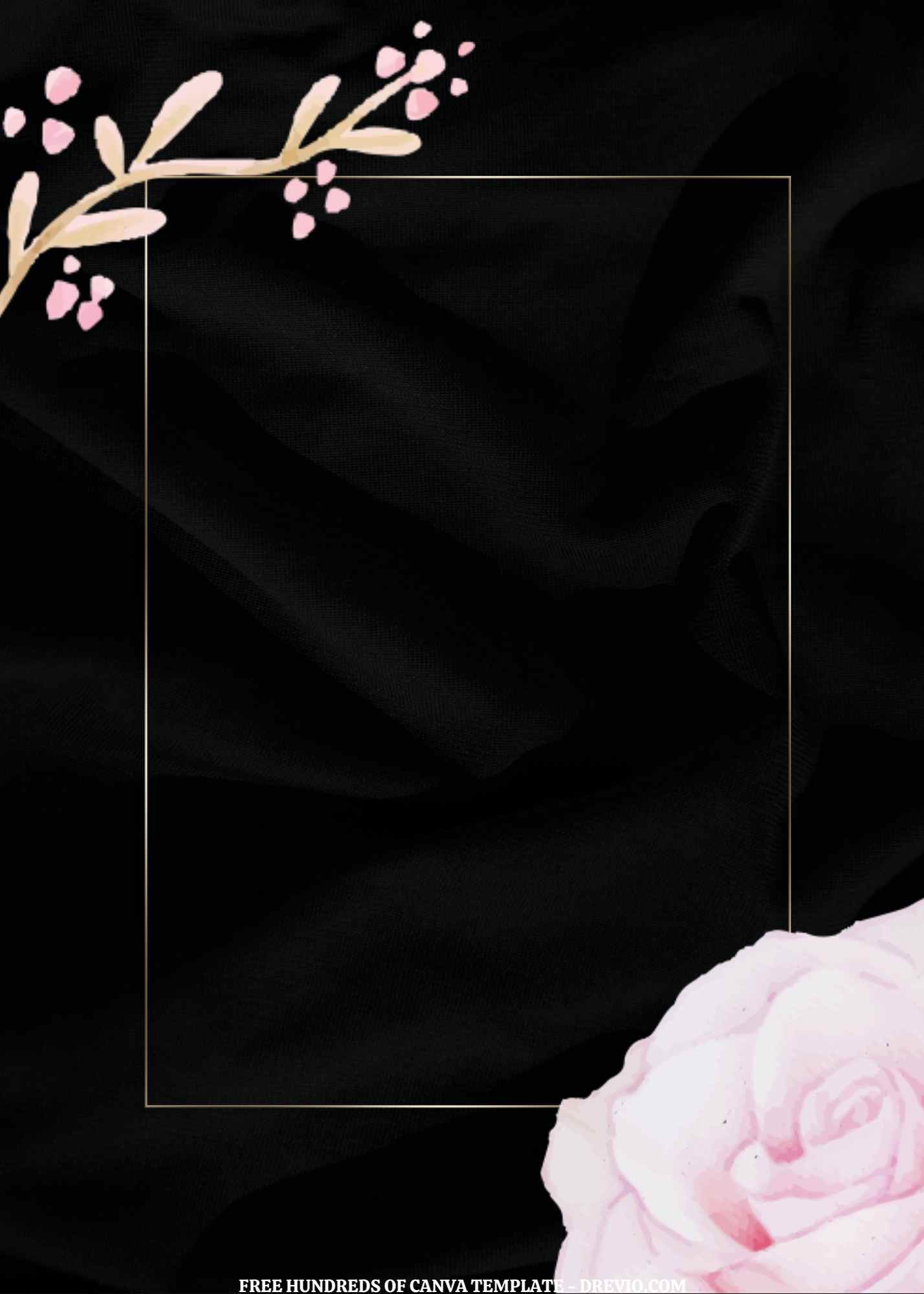 Free) 11+ Pink Floral Black Elegant Background Canva Wedding Invitation  Templates | Download Hundreds FREE PRINTABLE Birthday Invitation Templates