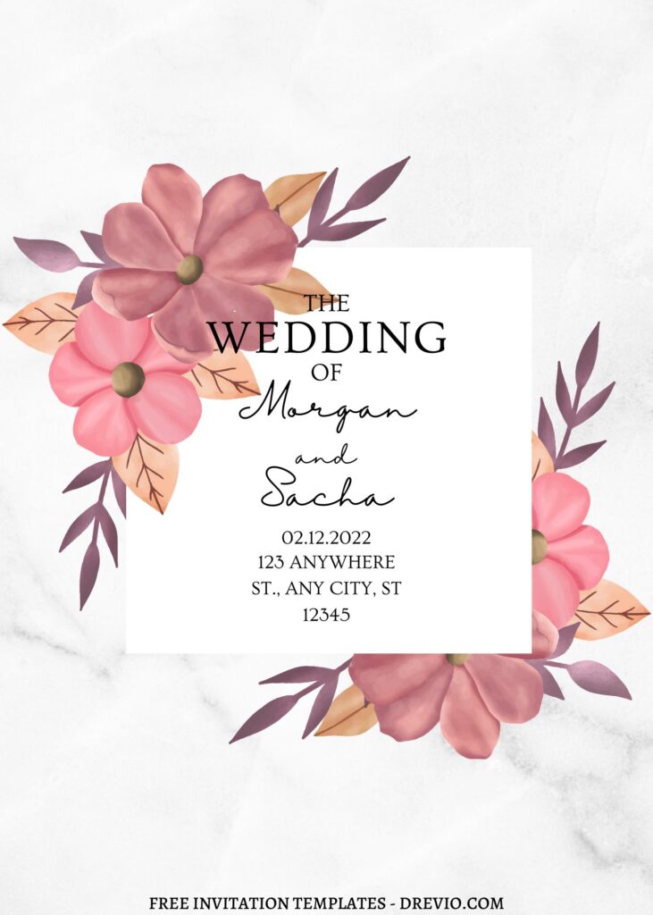 Invitation Template of FREE PRINTABLE - 7+ Ivory Garden Frame Canva Wedding Invitation Templates 6