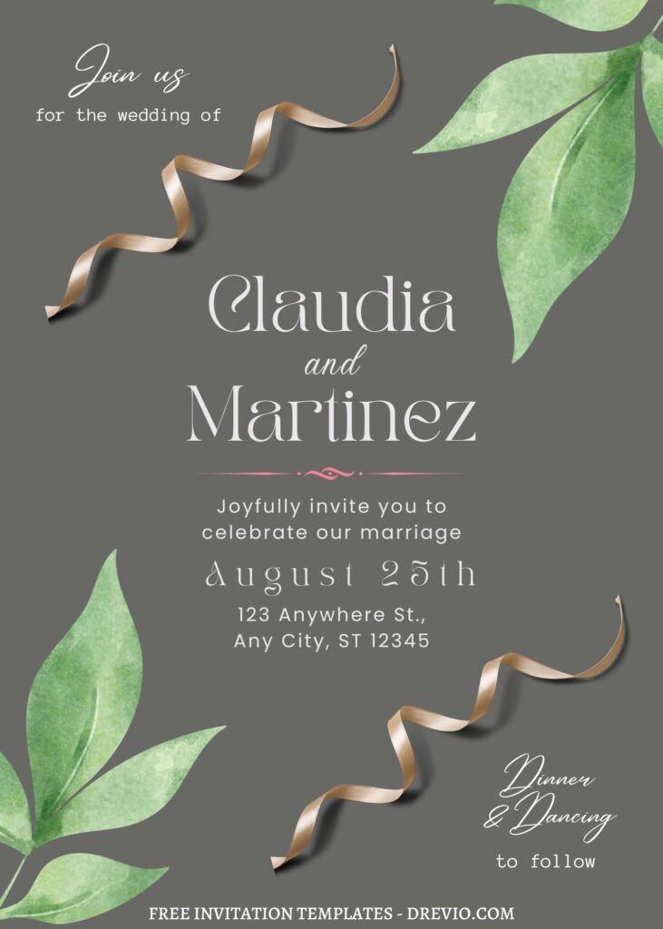 Invitation Template of FREE PRINTABLE - 11+ Garden Estate Canva Wedding Invitation Templates 9