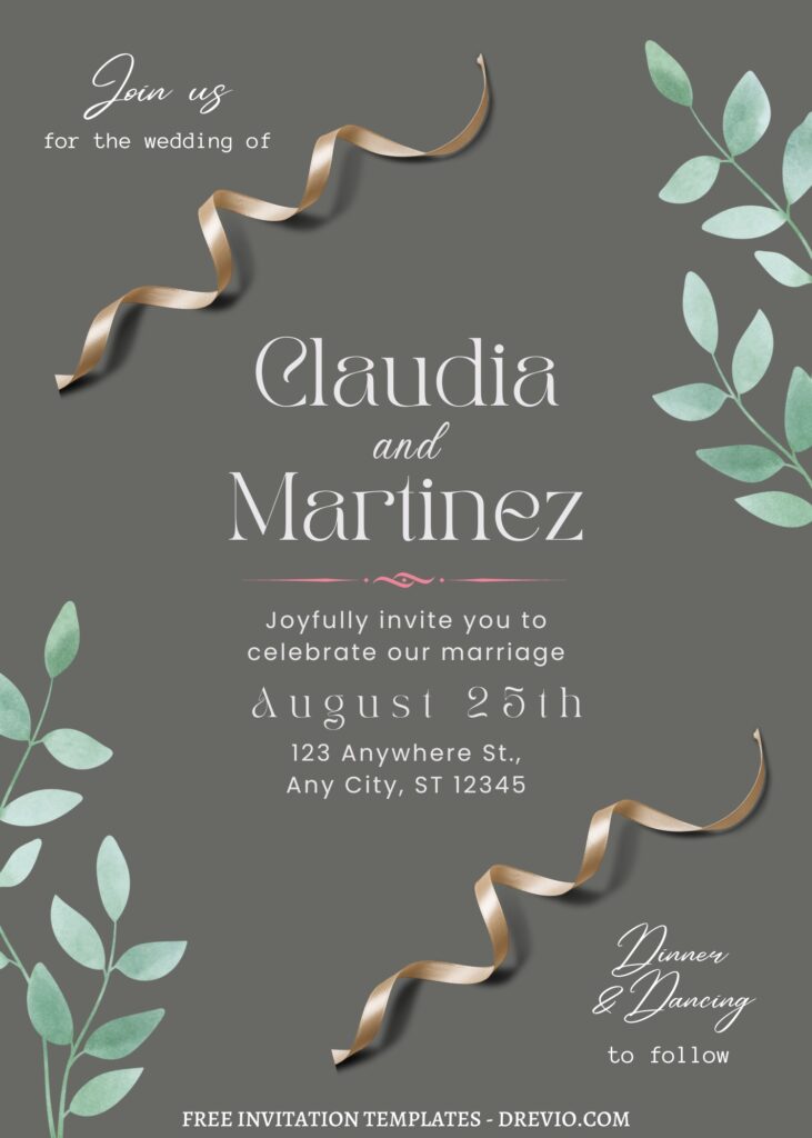 Invitation Template of FREE PRINTABLE - 11+ Garden Estate Canva Wedding Invitation Templates 8