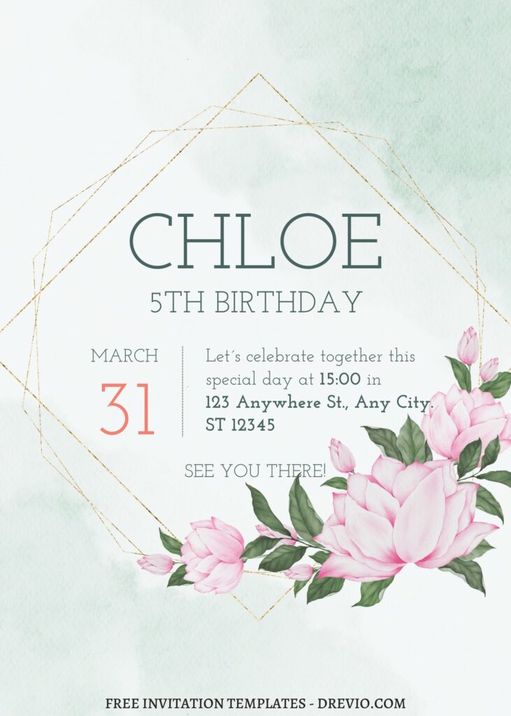 Invitation Template of FREE EDITABLE - 8+ Geometric Frame Canva Birthday Invitation Templates 5