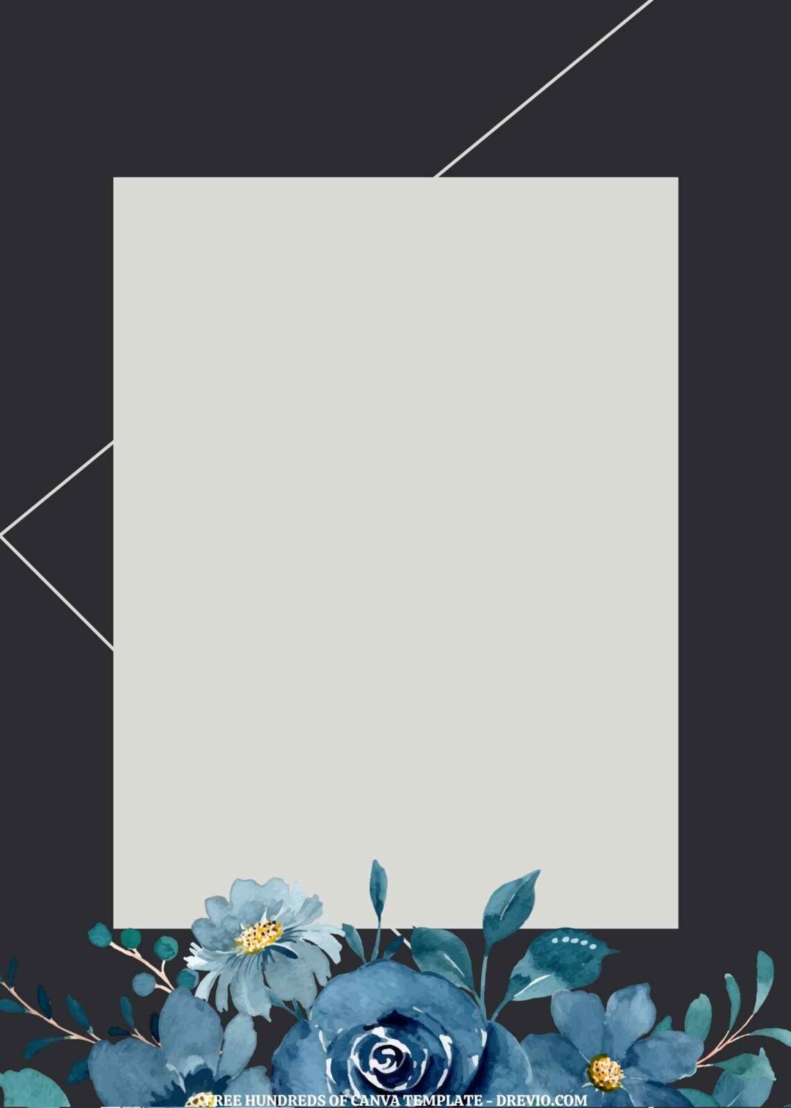 (Free) 10+ Blue Floral Rectangle Pastel Frame Canva Wedding Invitation ...