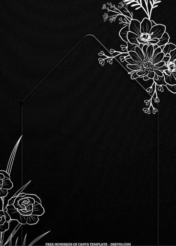 (Free) 11+ White Line Floral Simple Black Gradient Canva Wedding ...
