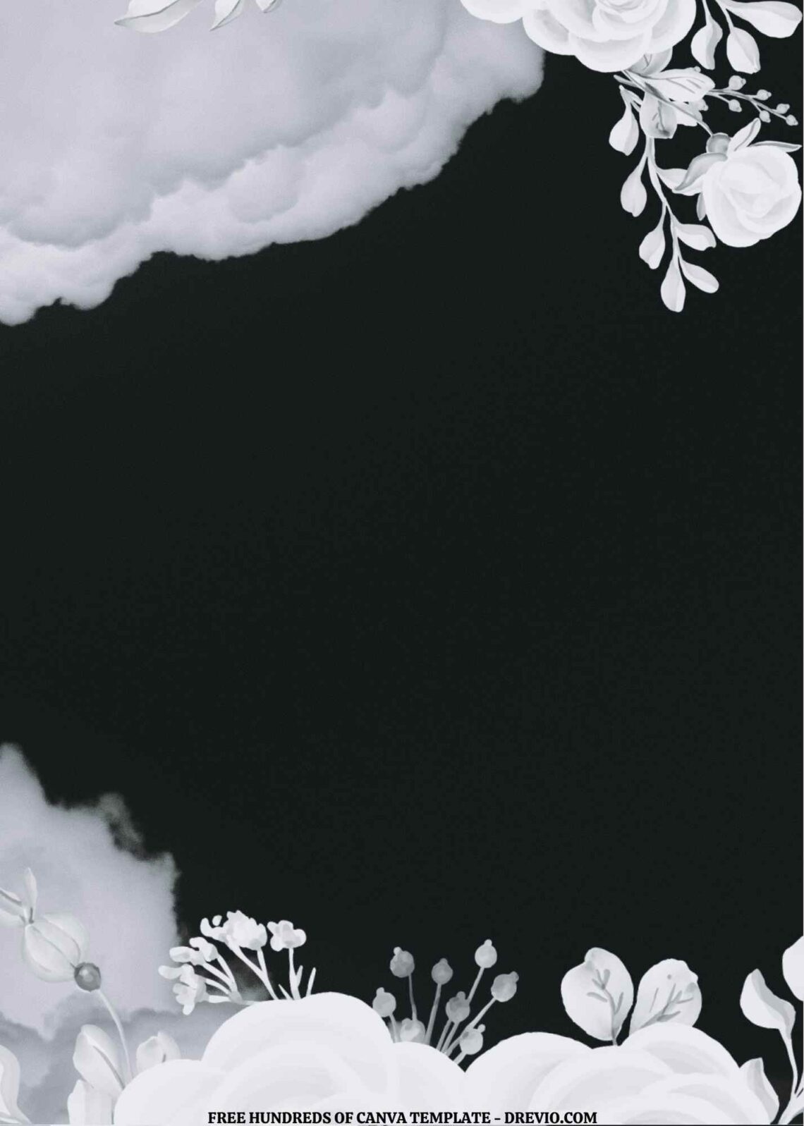 Free) 11+ Cloud Background White Floral Canva Wedding Invitation ...