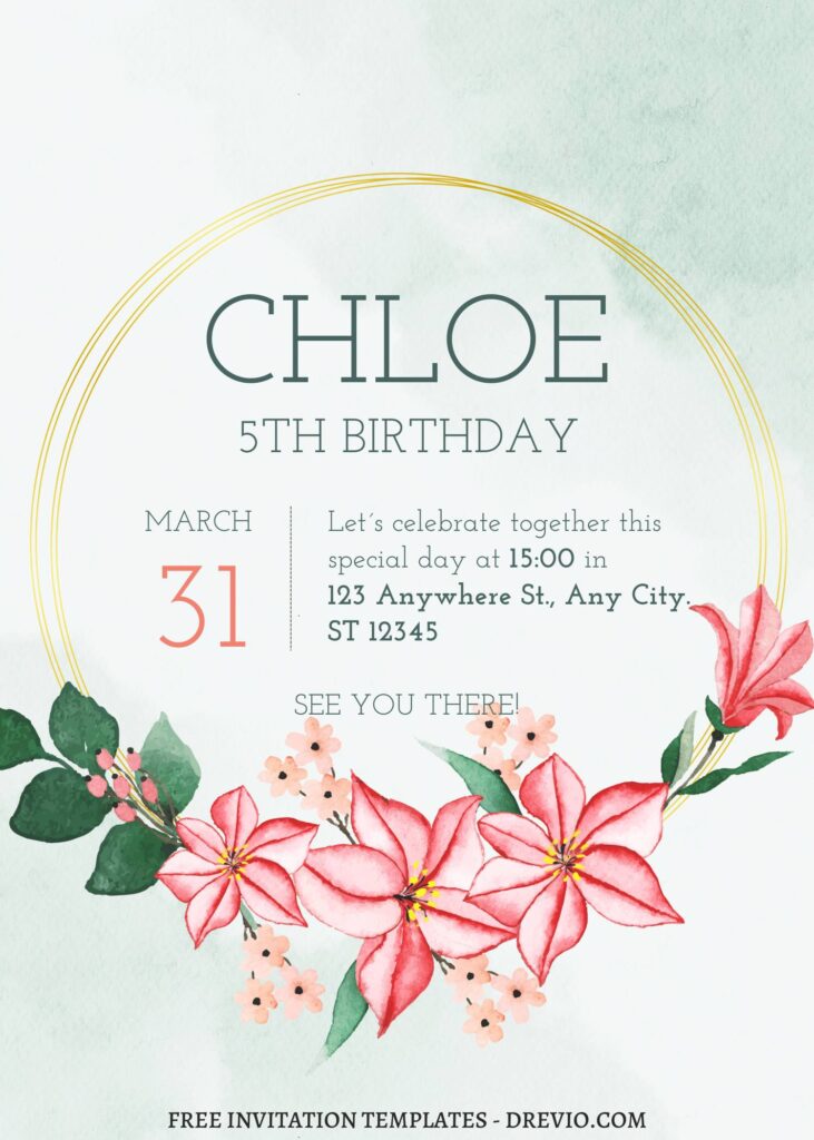 Invitation Template of FREE EDITABLE - 8+ Geometric Frame Canva Birthday Invitation Templates 4