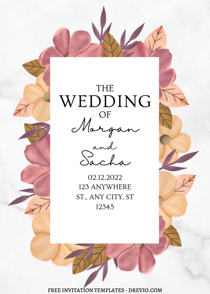 Invitation Template of FREE PRINTABLE - 7+ Ivory Garden Frame Canva Wedding Invitation Templates 2