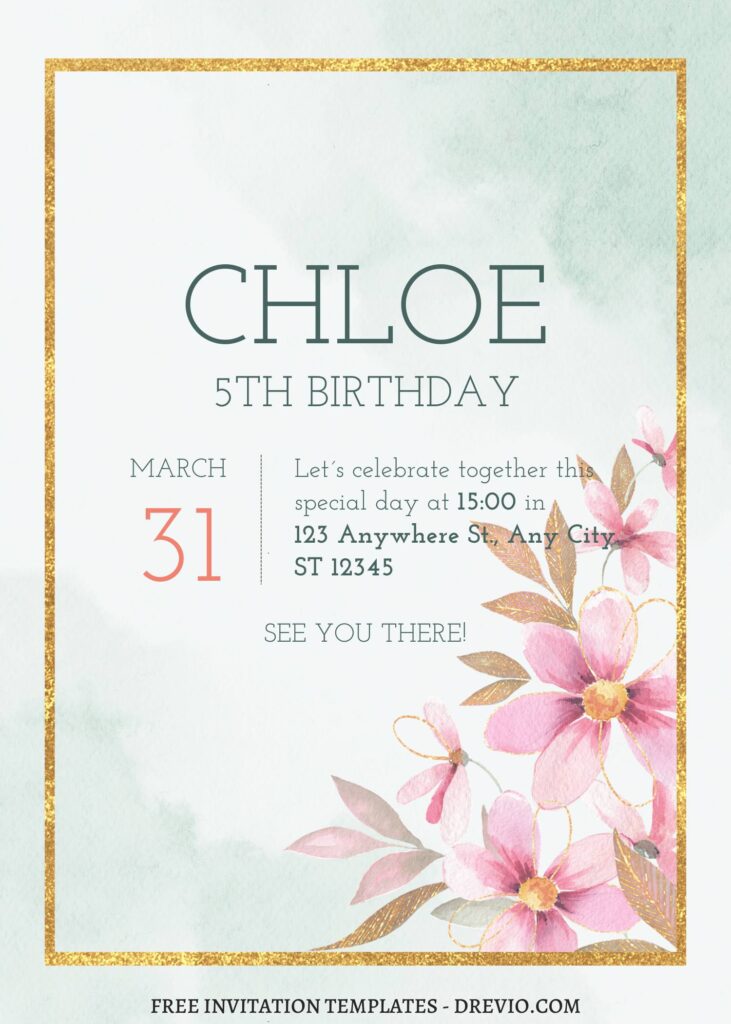 Invitation Template of FREE EDITABLE - 8+ Geometric Frame Canva Birthday Invitation Templates 3