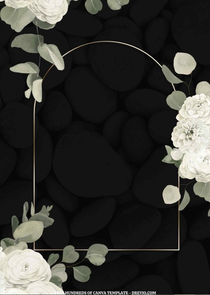 Invitation Template of (Free) 10+ Rock Background White Floral Canva Wedding Invitation Templates 6