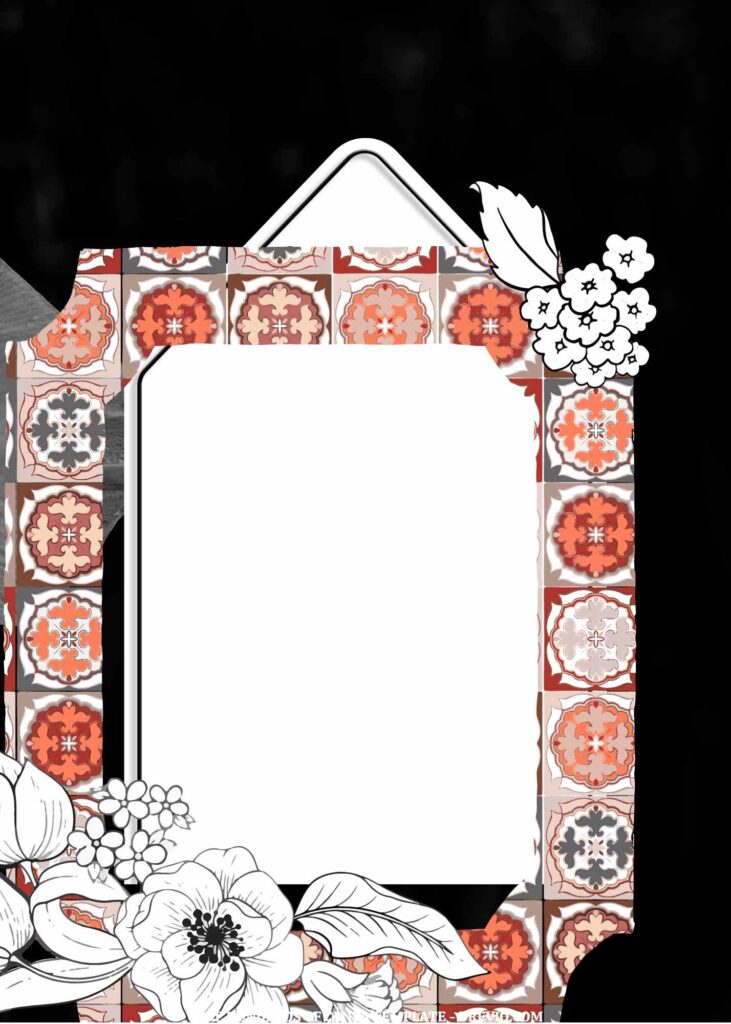 Invitation Template of (Free) 7+ Floral Tile Composition White Frame Canva Wedding Invitation Templates 7