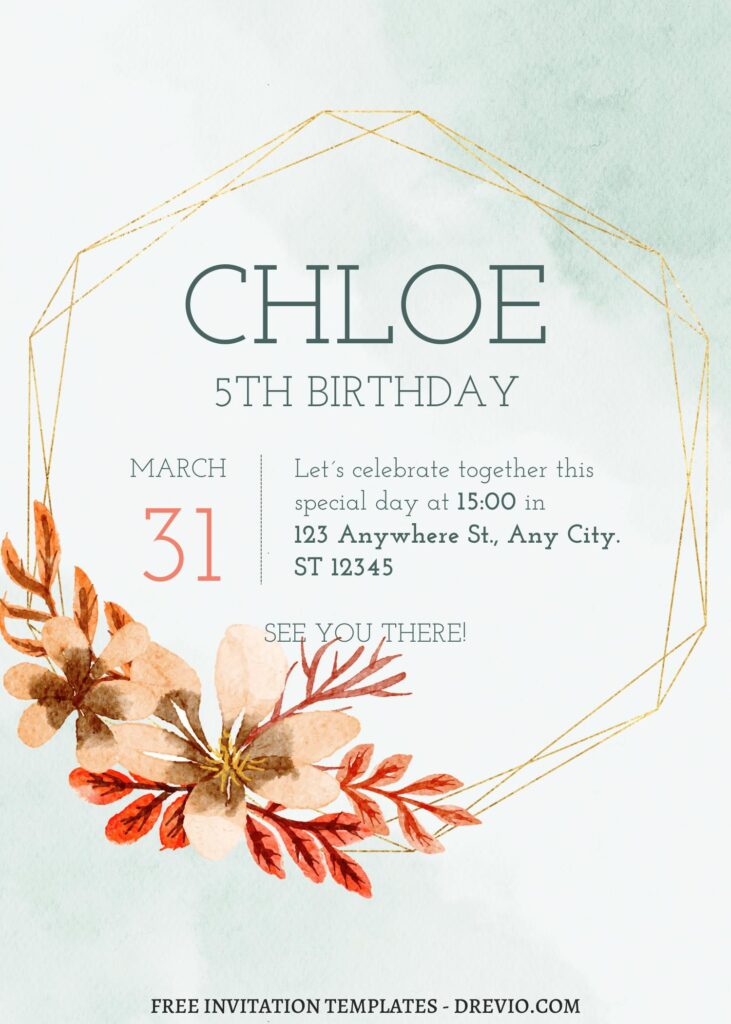 Invitation Template of FREE EDITABLE - 8+ Geometric Frame Canva Birthday Invitation Templates 2