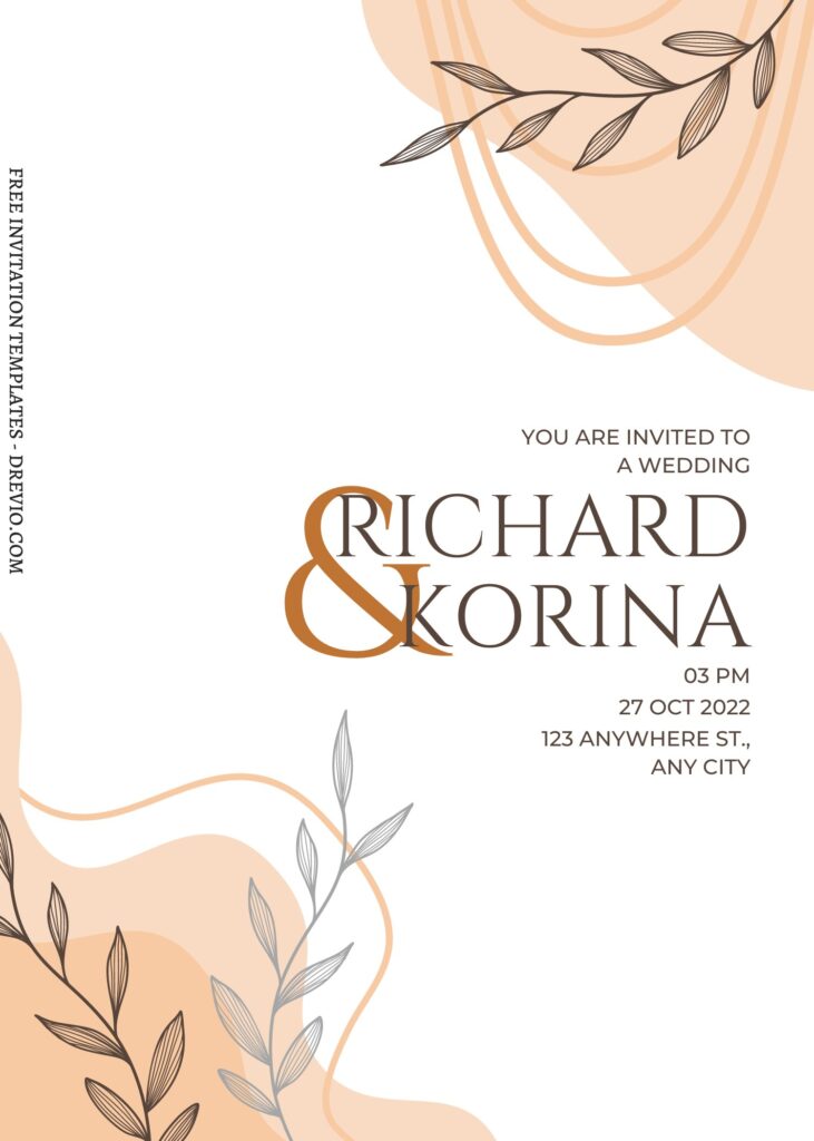 (Free) 7+ Beautiful Asymmetrical Memphis Floral Canva Wedding Invitation Templates with 