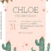 (Free) 7+ Cutesy Cactus Canva Birthday Invitation Templates