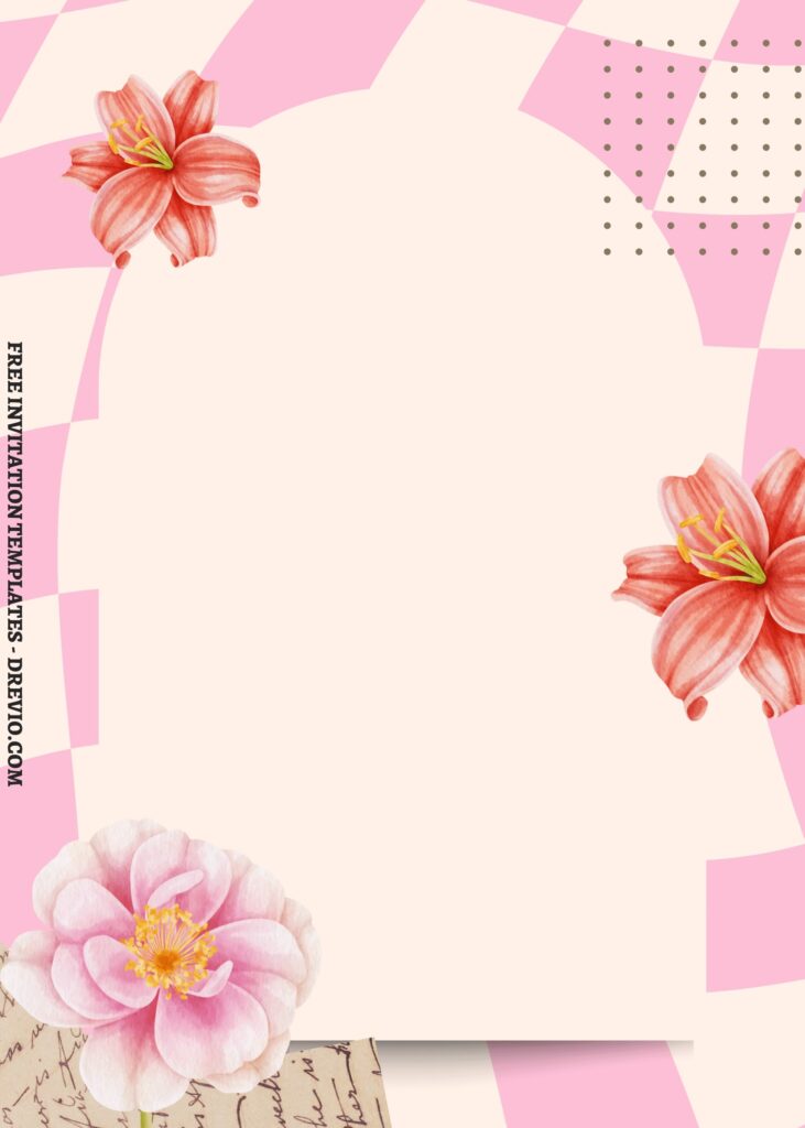 (Free) 7+ Artsy Checker Wash Floral Canva Birthday Invitation Templates with editable text