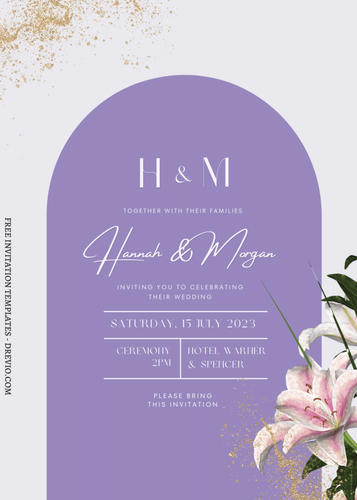 (Free) 7+ Everlasting Love Lily Canva Wedding Invitation Templates with aesthetic stargazer lily
