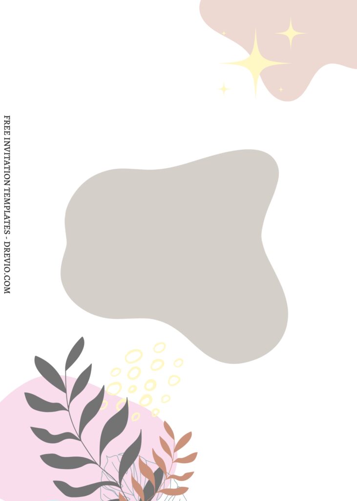 (Free) 7+ Beautiful Asymmetrical Memphis Floral Canva Wedding Invitation Templates with portrait orientation design