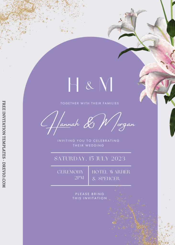 (Free) 7+ Everlasting Love Lily Canva Wedding Invitation Templates with beautiful white floral