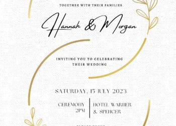(Free) 8+ Gilded Floral Enlace Canva Wedding Invitation Templates