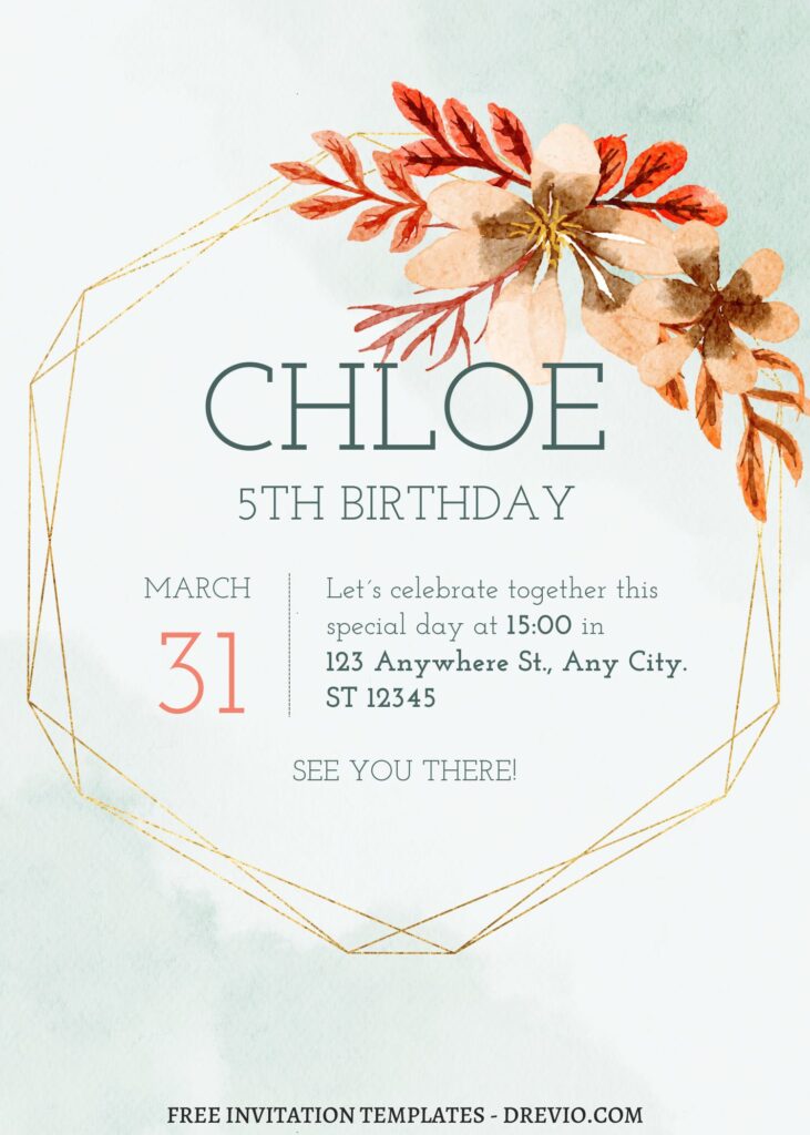 Invitation Template of FREE EDITABLE - 8+ Geometric Frame Canva Birthday Invitation Templates 1