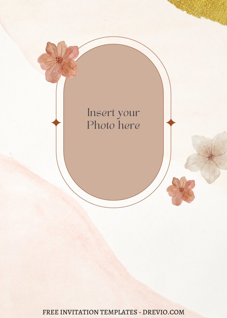 8+ Earth Tone Floral Invitation Templates with photo frame