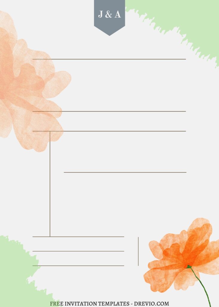 (Free) 8+ Orange Blossoms Canva Wedding Invitation Templates with delicate floral graphics